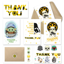 XZAKUN 40 Star War Thank You Cards Wtih Envelopes & Stickers,Greeting Note Blank Cards,For Wedding,Employee,Business,Baby Shower Gratitude Appreciation 4 X 6 In (white) Pack of 8