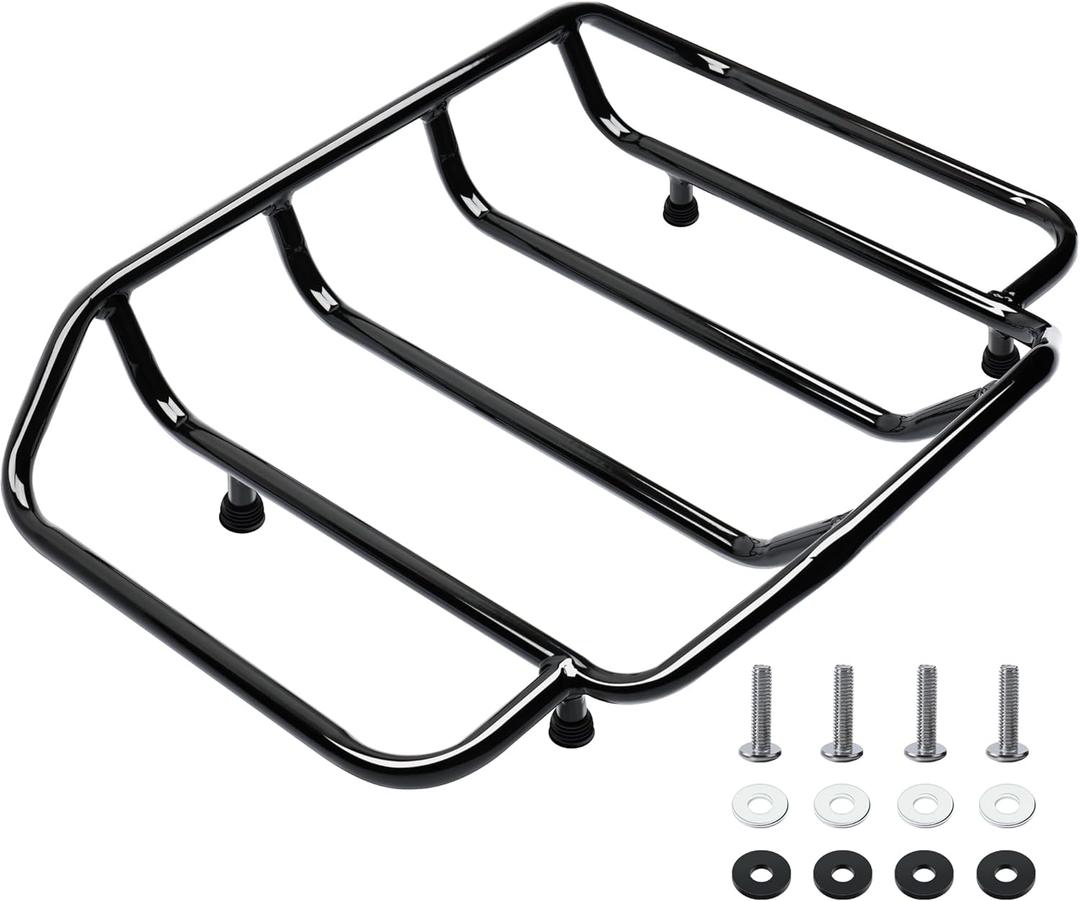 MoKitDora Tour Pack Luggage Rack Trunk Top Rack Compatible with Harley 1984-up Touring CVO Street Electra Road Glide King Ultra Limited, Black
