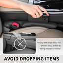2PCS Car Seat Gap Filler with Retaining Ring Design,Soft Car Gap Fillers Between Seats Avoids Items Falling Out of Gaps,Upgraded Cars Gaps Seat Filler Hard to Shift