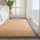 Washable Area Rug 6x9 Large Jute Like Rug for Living Room, Soft Non Slip Rugs Carpet for Dining Room Bedroom Cotton Boho Woven Braided Rugs Home Office Decor, Brown