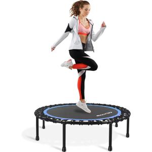 Newan 40"-48" Silent Mini Trampoline Fitness Trampoline Bungee Rebounder Jumping Cardio Trainer Workout for Adults-Max Limit 330lbs