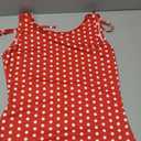 LOFAAC Women Sexy Polka Dots Tie Back Mini Dress Y2K Slim Fit Sleeveless Crew Neck Backless Going Out Short Dress (Large, Red)