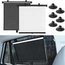 XCBYT Car Window Shades for Baby, Retractable Car Window Shade for Baby, Side Window Sun Shade UV Glare and Heat Protaction (15.7"x18.5") (CL-SS-HB)