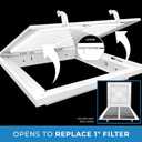 HVAC Premium 30" X 30" Steel Return Air Filter Grille for 1" Filter - Fixed Hinged Door - HVAC Duct Cover - Flat" Stamped Face - White [Overall Size: 31.75" X 31.75"]