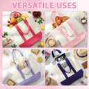 Sanwuta 6 Pcs Canvas Tote Bags Bulk with Outer Pocket Small Sublimation Blank Canvas Tote Reusable Grocery Bag for Women, DIY Craft (Pastel)