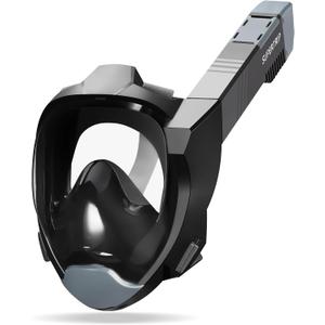 Supertrip Full Face Snorkel Mask Adults, Snorkeling Gear for Adults with Shorten Breathing Distance, Snorkel Mask for 180Panoramic View Camera Mount Advanced Breathing System, Anti-Fog Anti-Leak