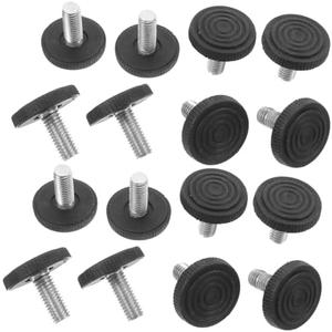 Mikikit Adjustable Legs for Table 22pcs Bun Feet for Furniture Threaded Levelers Round Foot Steel Furniture Levelers