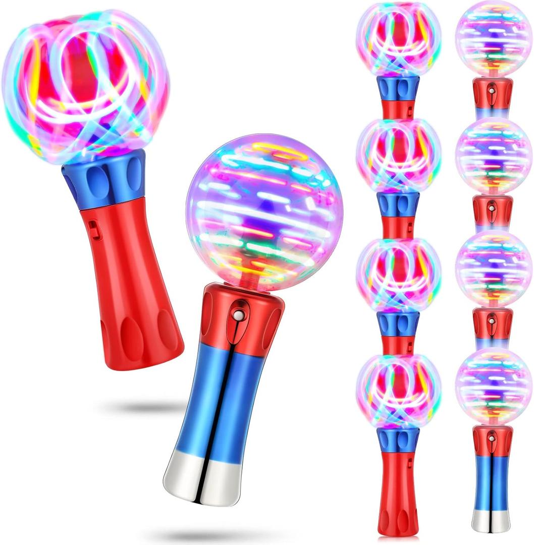 Jerify Light up Toys Spinner Wands LED Flashing Magic Ball Glow Spinner Wands Fun LED Spin Sensory Toys for Birthday Game Party Favor Carnival Prize(10 Pcs,Classic Style)