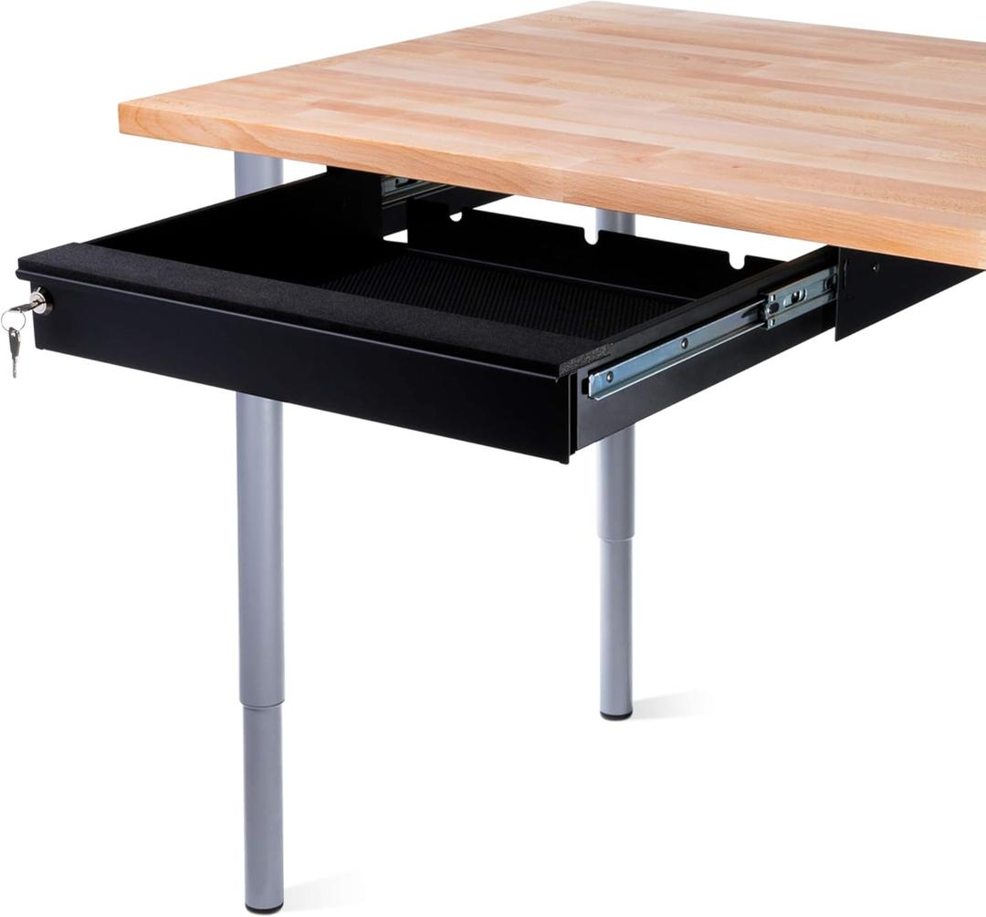 Penn Elcom Under Desk Laptop Drawer, Lockable, for 17 Laptops - Premium Sliding Security Drawers - Model EX-6201B (Black, External Dimensions: 18.9 wide x 17.56 deep x 3.15 high)