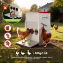25LB Automatic Chicken Feeder No Waste Metal Gravity Poultry Feeder Treadle Feeder 3 Feeding Ports with Lid, Weatherproof Galvanized Chicken Food Dispenser for Ducks, Goose, Turkey