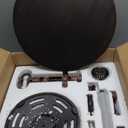 GWAREZ Round 19.6'' Coffee Table Industrial Style Metal Tea Table Hand Crank Adjustable Height Side Table for Living Room, Bedroom and Balcony (Copper)