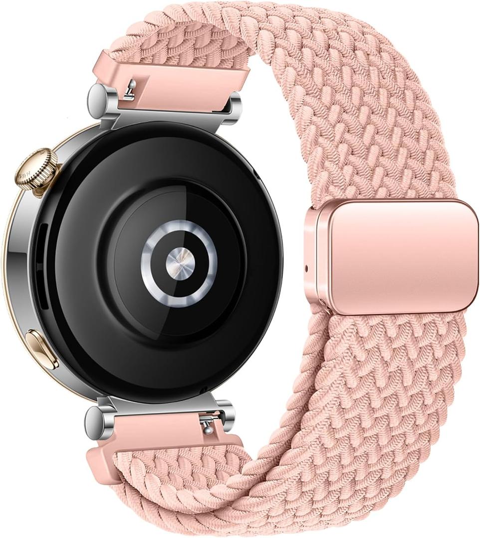 18mm Braided Bands for Garmin Venu 3S 2S/Venu 4 41mm/Vivoactive 4S/Vivomove 3S/Forerunner 265S/255S Band Women,18mm Quick Release Magnetic/Parachute Buckle Woven Fabric Nylon Sport Watch Strap