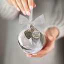 Husband Memorial Ornaments for Christmas Tree for Loss of Loved One, Sympathy Bereavement Gift, 8cm Clear Feather Ball Hanging Ornaments, A Piece of My Heart is in Heaven