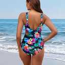 Holipick Women Tummy Control One Piece Swimsuit - Push Up Bathing Suit Full Coverage Slimming Swimwear (Black, M)