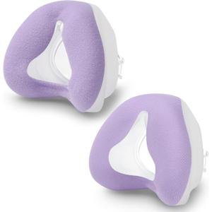 2 PCS Nasal Cushion for AirFit N20(S),1 pc Soft Fabric Nasal Cushion and 1 pc Velvet-Lined CPAP Nasal Mask Cushion for AirTouch N20, Soft Fabric for All Seasons, Velvet-Lined for Fall/Winter(Purple)