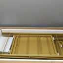 5 Tier Foldable Storage Shelves, Expandable Folding Shelving Units with Wheels, Changeable into 2 Shelf Units, Collapsible Adjustable Storage Rack Metal Shelves for Storage, Pantry, Garage, Gold