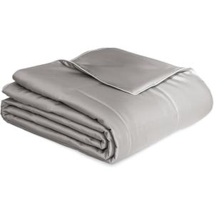 THXSILK Mulberry Silk Blanket, 100% Pure Silk Filling Comforter, Queen Size Blanket for Bed Camping Sofa, Soft Lightweight Cozy for All-Season, Grey (Queen(90"x90"))