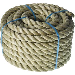 1 inch x 50 feet Twisted ProManila Rope Cordage, UnManila 3 Strand Synthetic Polypropylene Rope for Landscaping, Tug of War, Marine, DIY Projects and Dock Railing