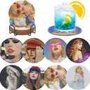 SnugMaker Taylor Diamond Art Coasters Kits, Taylor Merch, 8 Pcs Diamond Painting Coasters Kit with Holder, Diamond Art Kits for Adults, Taylor Birthday Gifts for Women