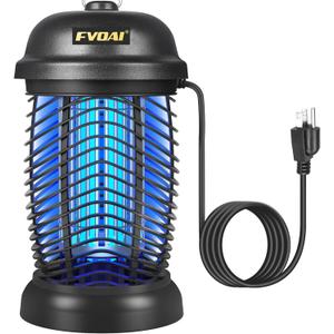 Bug Zapper Outdoor, Mosquito Zapper, Fly Zapper, Insect Zapper Electric Fly Traps for 1/2 Acre, Indoor Outdoor Use with 3 Prong Plug-in,4200V, ABS Plastic Outer, Black