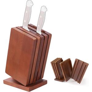 Knife Block & Universal Holder - Detachable Solid Wood Organizer for Kitchen Storage, Washable Design (No Knives Included) - Gift Ready for Chefs 1 Piece
