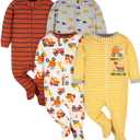 Gerber Baby Boys 4 Pack Sleep 'N Play Footie (3-6 Months, Transportation Zone)