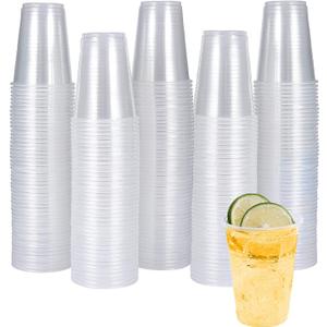 Turbo Bee 7oz Plastic Cups 300 Pack Disposable Clear Party Cups for Home, School, Office & Events | Small Transparent Tumblers for Drinks, Samples & Commercial Use