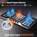 36 Inch Built-in Gas Cooktop 5 Italy SABAF Sealed Burners 40400 BTU