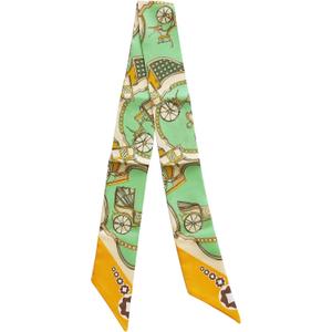 JERLA 100% Mulberry silk Scarf Head Hair Ribbon Handbag Handle wrap Tie Bundle Neckerchief Scarf for women