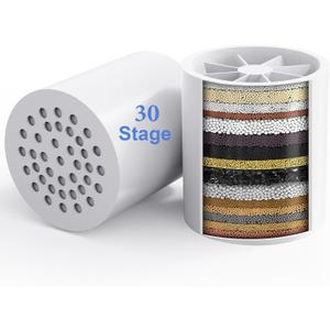 2 Pack 30 Stage Universal Shower Filter Replacement Cartridge -Removes Chlorine, Heavy Metals, Iron, Sediments-VeoryFly ShowerHead Water Filter Cartridge, Compatible with Universal Shower Filter