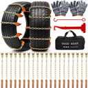 Adjustable Snow Chains for Tire Width 215-285 mm, SUV/Truck/Pickup Compatible, Easy to Install, Thickened Non-Skid Vehicle Chains