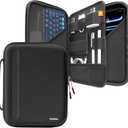 tomtoc Portfolio Case for 2026 11 Inch iPad Air M4, M3&M2, Pro M5, iPad (A16) Carrying Storage Sleeve Bag with Accessories Compartment (03 Plus - 11 inch Fit iPad Charger, Black)