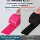 Dog Collar and Leash Set, 6-8 FT Bungee Dog Leash, Heavy Duty 2 in Wide Collar for Large Dogs, with A Dog Poop Bag Holder for Leashes (M: Width 1.7", Length 15.5"-18.5")