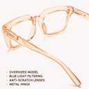 IBOANN Oversized Blue Light Glasses for Woman, Funky Fashion Glasses With Preppy Look, Reduce Screen Fatigue Computer Glasses