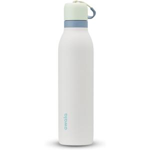 Owala FreeSip Twist Insulated Stainless Steel Water Bottle with Straw for Sports and Travel, BPA-Free, 24-oz, Green/White (Iced Breeze)