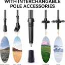 Trekking Poles, Lightweight 2 Pack Folding Hiking Poles with Metal Quick Lock, Adjustable Height, Aircraft-Grade Collapsible Aluminum Walking Sticks for Men & Women