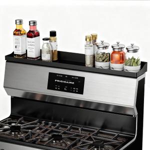 Foeacry 30" Magnetic Stove Top Shelf - Stainless Steel Magnetic Spice organizer for above the Over stove shelf kitchen small space solutions