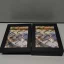 4 Folding 5x7 Picture Frame Horizontal Engineered Wood Accordion Photo Frame with Plexiglass Tabletop Bookshelf Display Black