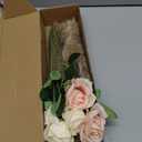 Ovveroche 40 PCS Boho Dried Flowers Bouquet with Pampas Grass Eucalyptus Baby Breath Bunny Tail Roses for Rustic Wedding Farmhouse Decor Home Centerpieces