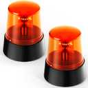 2Pcs Red Rotating Strobe Light, Battery Operated 360 Degree Rotating Light, Disco Bar Party Decorative Light