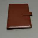 Antner A5 Binder 6 Ring Refillable Notebook Planner Cover for A5 Refill Paper, PU Leather Small Binder Budget Planner Photocard Holder Loose Leaf Personal Organizer with Magnetic Buckle, Brown