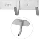 Coat Hook Wall Mount - NHENY Towel Rack with 6 Hooks Hanger for Hanging Clothes, Bags, Keys, and Towels Bathroom, Entryway, Door, 304 Stainless Steel Brushed Nickel