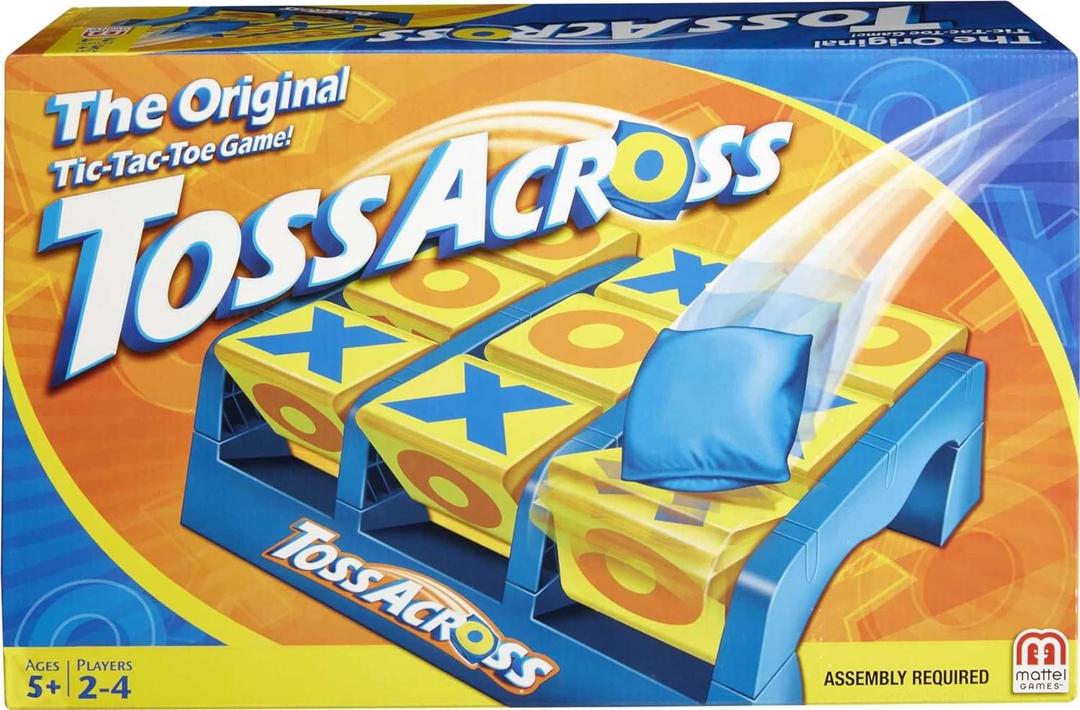 Mattel Games Toss Across Kids Outdoor Game, Bean Bag Throw for Camping & Family Nights, Get 3-in-a-Row for 2 to 4 Players (0)