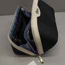 BOYATU Travel Makeup Bag Organizer Cosmetic Bag: 3 Pcs Set Make up Bags for Women with Handle - Waterproof Vegan Leather Toiletry Bags Travel Essentials Pouch with Compartments (04-Black)