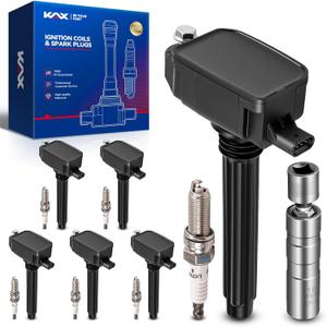 KAX Set of 6 Ignition Coil Pack & Iridium Spark Plugs w/Tool for Grand Cherokee 2016-2018, Pacifica 2017-2018, Wrangler 2018,Durango 2016-2018, 1500 Classic 2021, 3.6L UF807