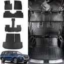 Rongtaod Floor Mats Compatible with 2020-2025 Hyundai Palisade Floor Liner Trunk Mat Cargo Mat Cargo Liner Back Seat Cover Protector 2024 Palisade Accessories (Trunk Mat with Backrest Mat+Floor Mats)