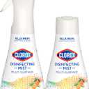 Clorox Disinfecting Mist, Lemongrass Mandarin, Household Essentials, 1 Sprayer Bottle and 1 Refill, 16 Fl Oz Each