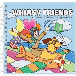 Whimsy Friends Adult Coloring Book for Relaxation - Gentle Symbiosis of Human and Animal Soothing Coloring Books for Adults Relaxation - Perfect Stress-Relieving Gift for Women Pack Of 2