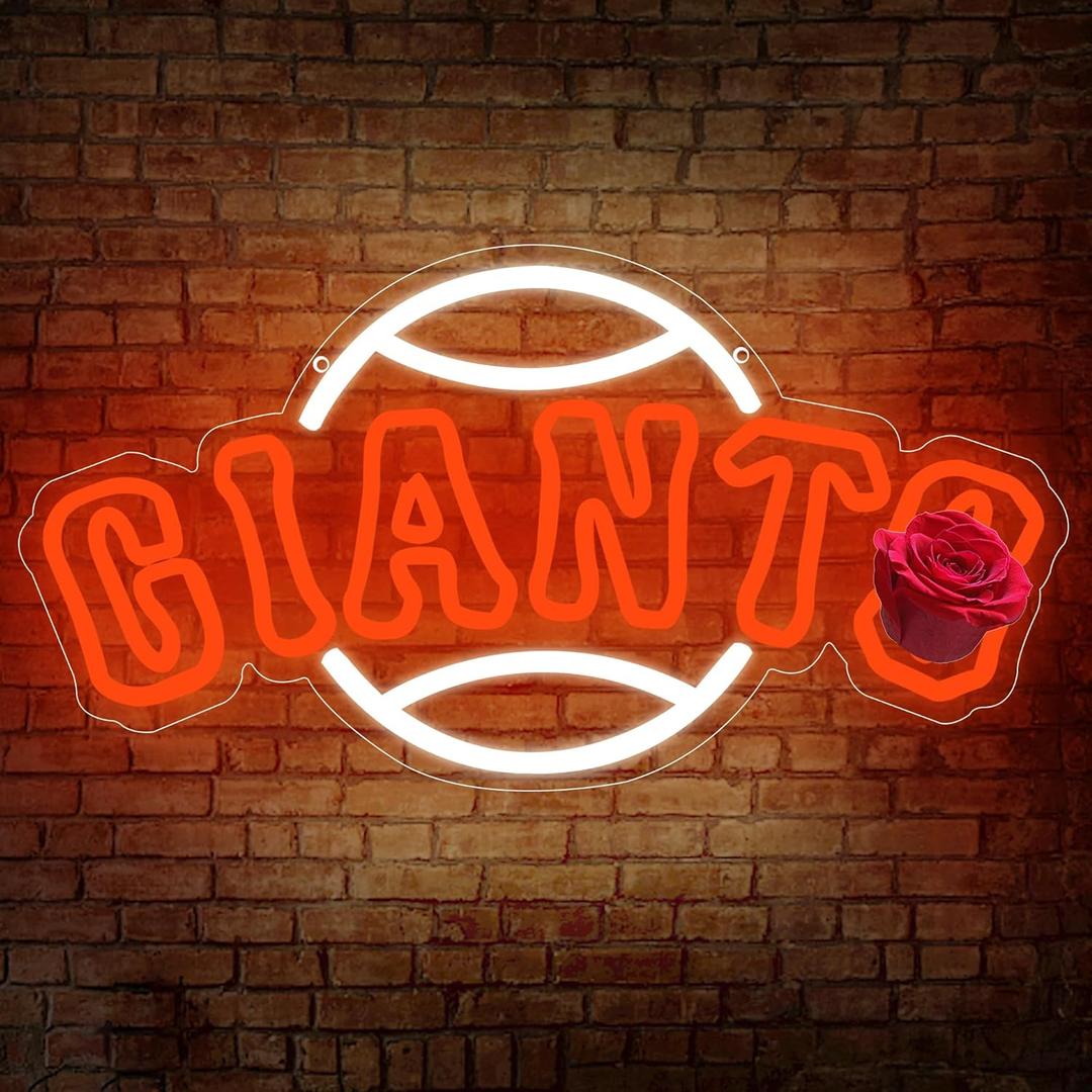 Neon Sign for Wall Decor Baseball Neon Light for Man Cave Sports Fans Birthday Gifts for Men With Baseball Team Sign for Bar Party Dorm Game Room Size16.1 * 12.8inch(ZYLD128) (Orange White)