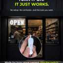 30"x10" Large LED Open Signs for Business Super Bright Unique Design White Open Sign with Hanging Installation for Window Stores Bar Hotel Retail Shops Salon Restaurant Office